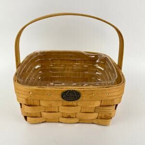 Peterboro Basket Co Napkin Basket with Stiff Swing Handle and Liner